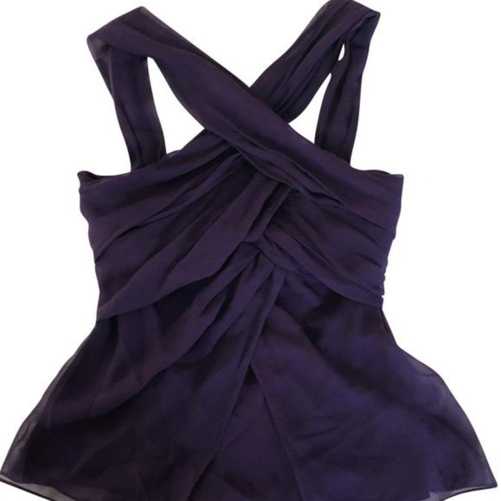 Diane Von Furstenberg XS Eggplant Nikki Top